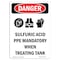 Signmission OSHA Danger Sign, Sulfuric Acid PPE, 14in X 10in Aluminum, 10" W, 14" H, Portrait OS-DS-A-1014-V-2556 - alternate 1